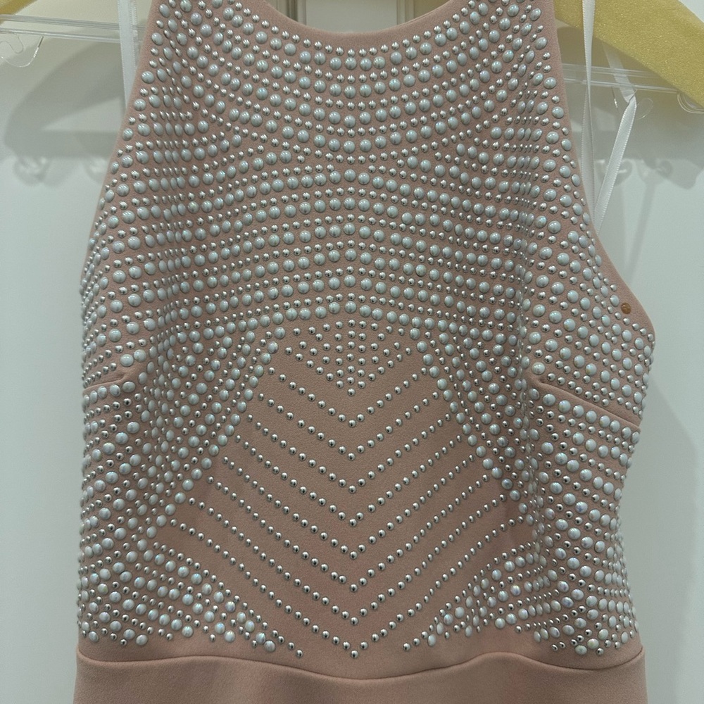B Darlin Blush Pink Studded Mini Dress